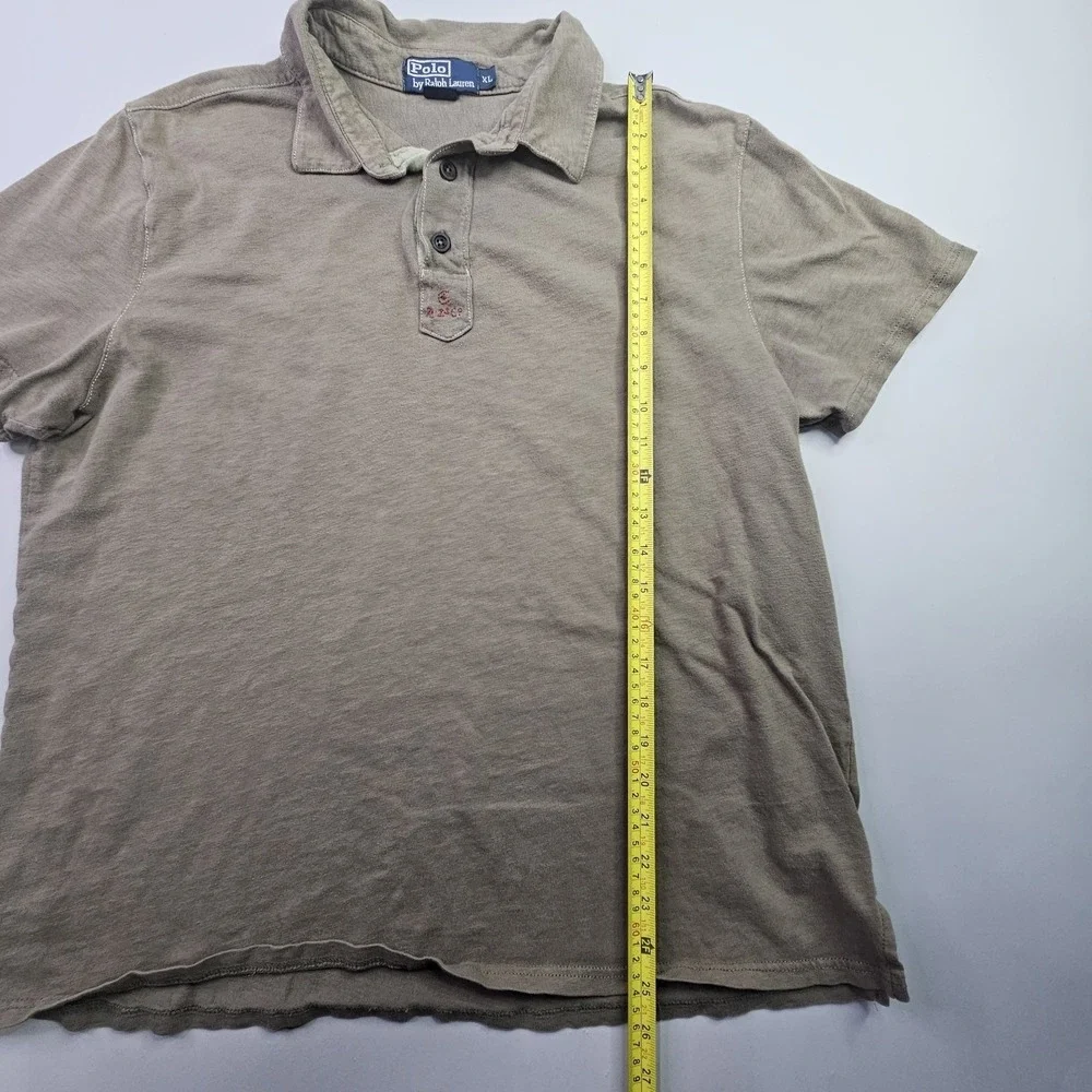 Polo Ralph Lauren Men's XL Short Sleeve Knit Polo Shirt Brown Taupe 100% Cotton